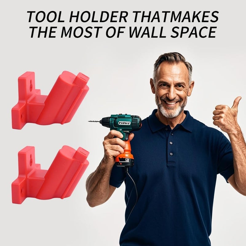 KETTKEL 8 Pack Tool Holder for Milwaukee Drill M12 12V,Wall Mount Plastic tools Storage with 24 Screws for Power Tool Storage - Image 4